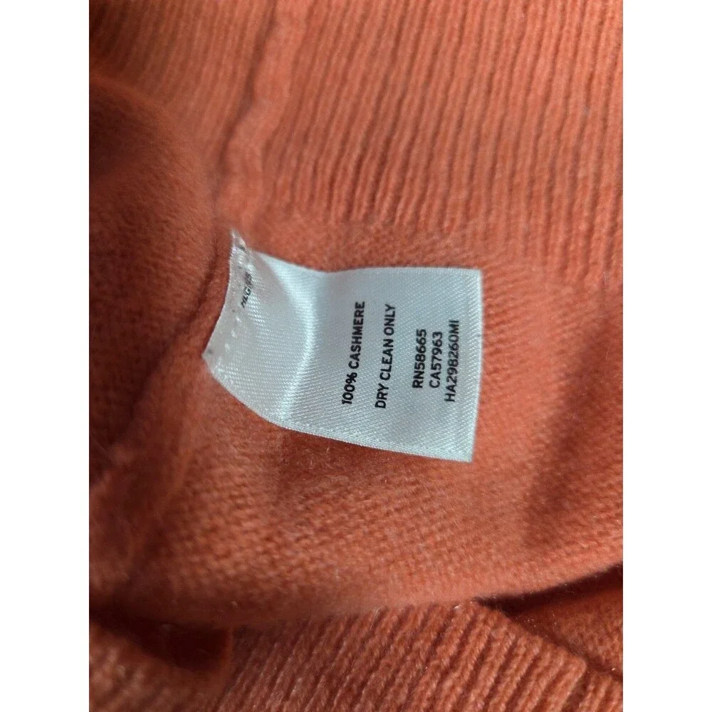 Halogen Sweater women's Medium 100% Cashmere Red (Orangy) long sleeve fitted